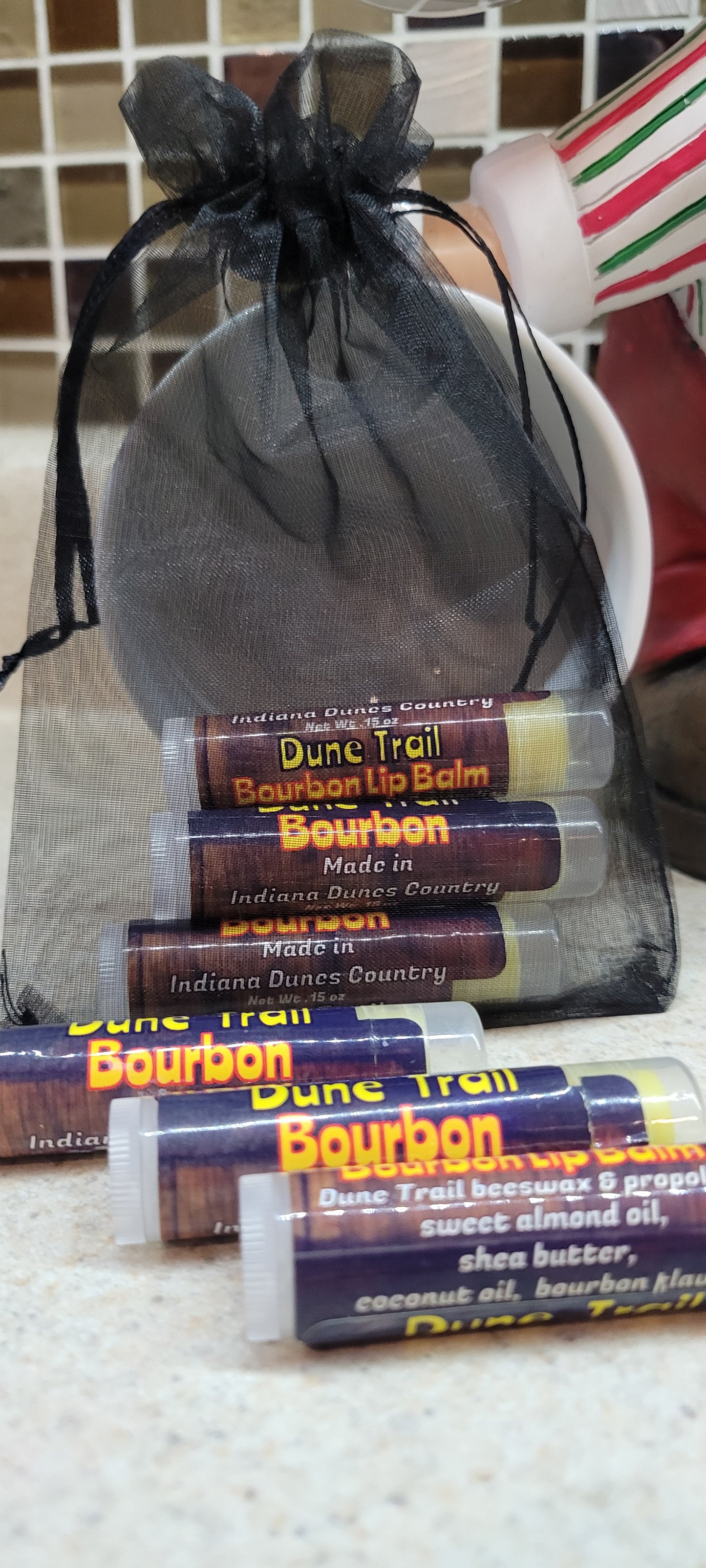 Dune Trail beeswax Bourbon flavored Lip Balm - Pack of 3