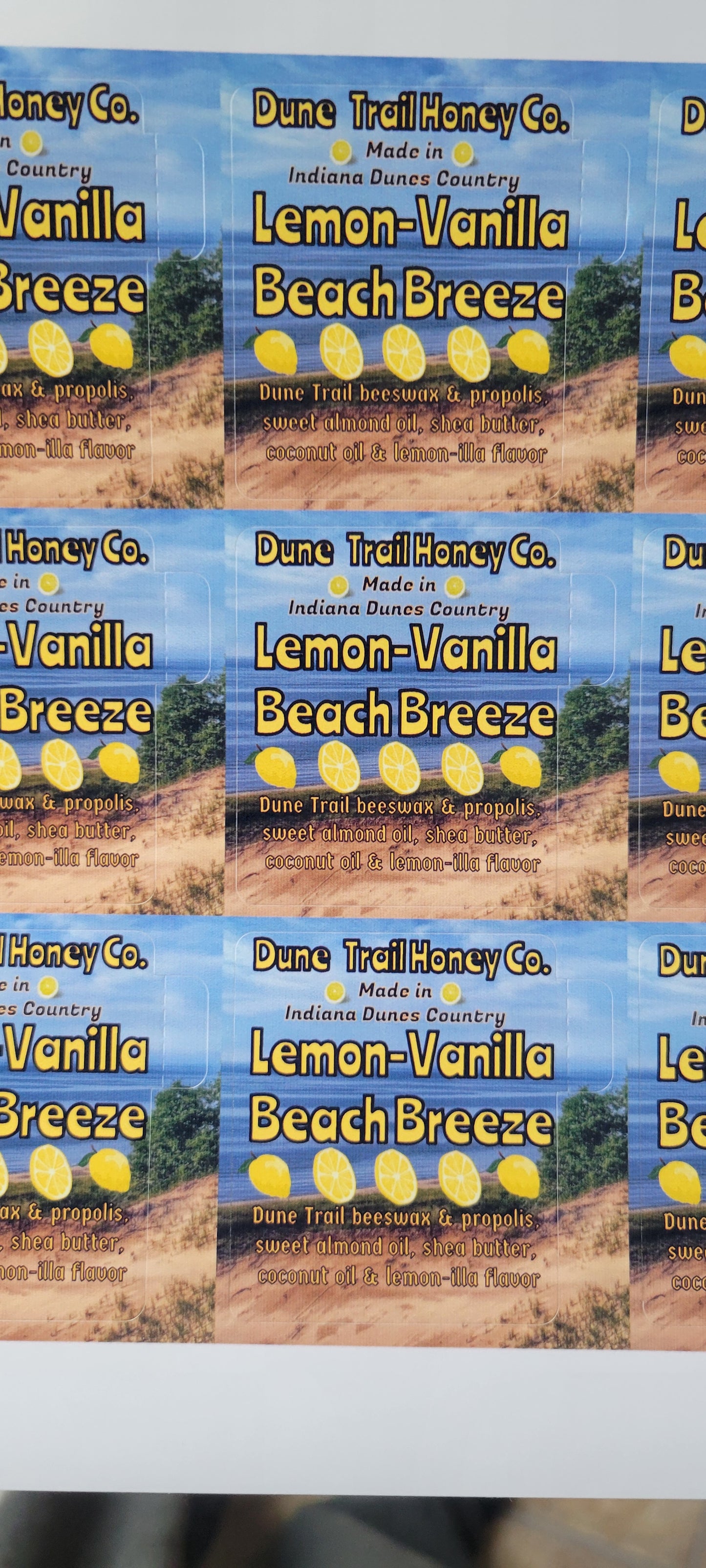 Lemon Vanilla Beach Breeze Lip Balms-Pack of 3