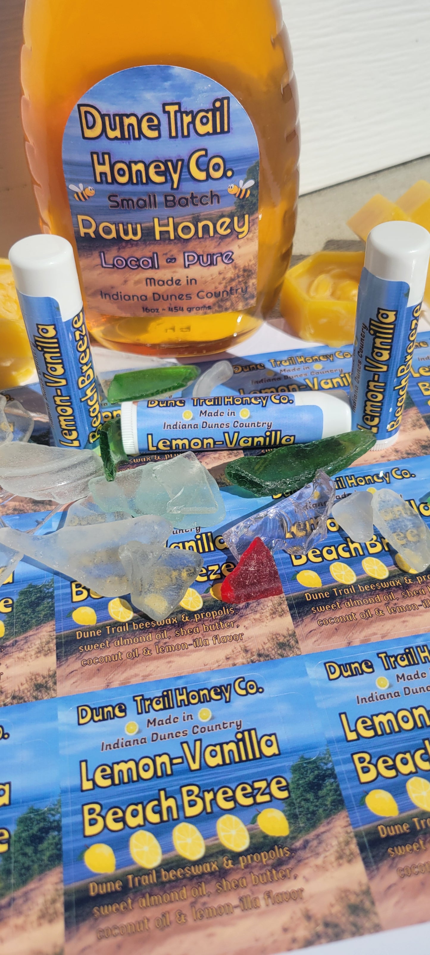 Lemon Vanilla Beach Breeze Lip Balms-Pack of 3