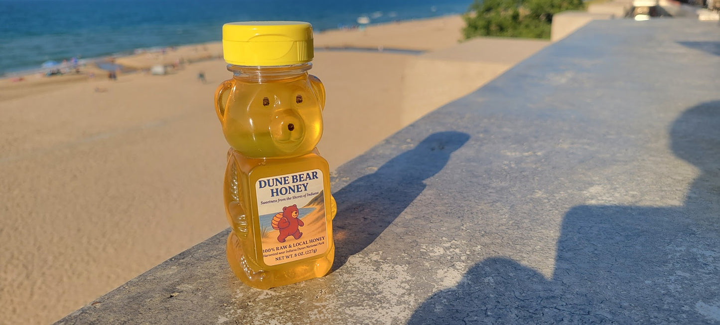 1st harvest of 2026! Dune Bear 8oz of Duneland raw honey