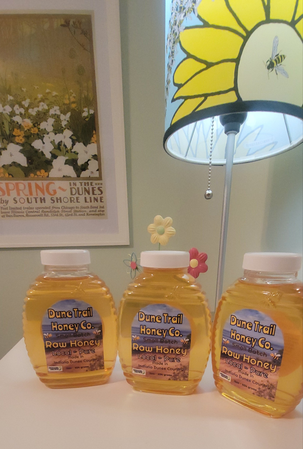 1lb bottle of raw small batch Dune Trail Honey... bottled May 1st 2025