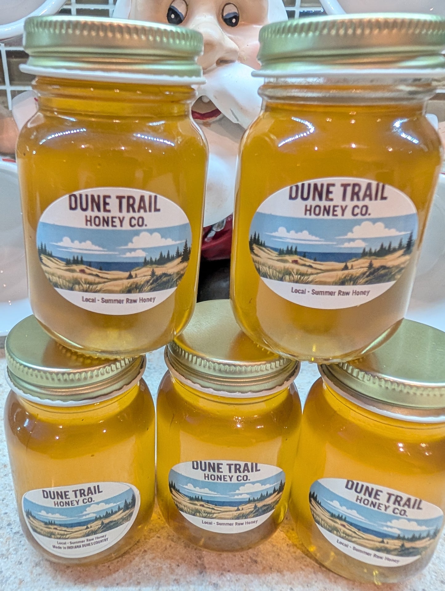 The "Mini Mason" – 3oz Raw Local Honey Jars ~ Set of 5!