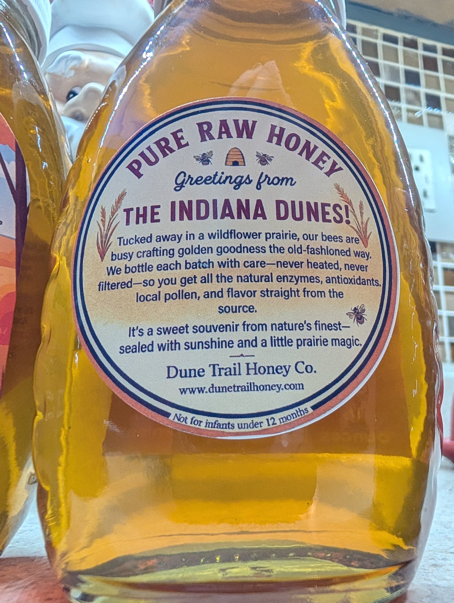 One Pound glass jar of Autumn Select Raw Honey