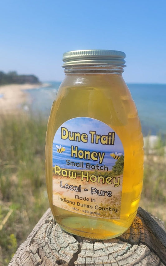 1lb Traditional Glass bottle of our raw honey