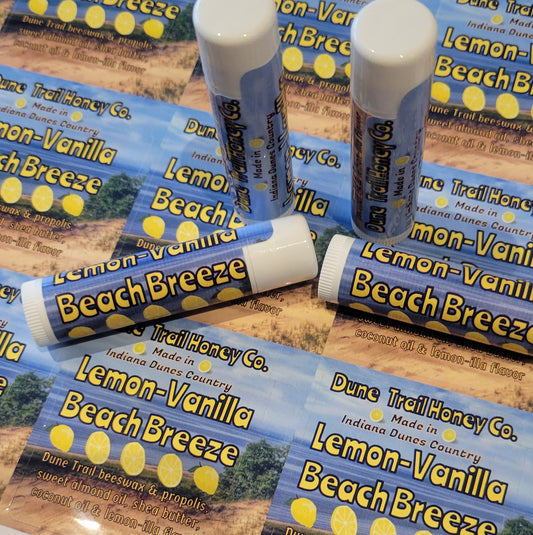 Lemon Vanilla Beach Breeze Lip Balms-Pack of 3