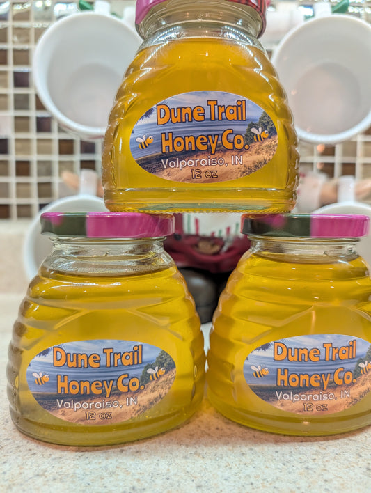 Large 12oz wide mouth glass GIFT Jar with Pink bee lid--Set of 2