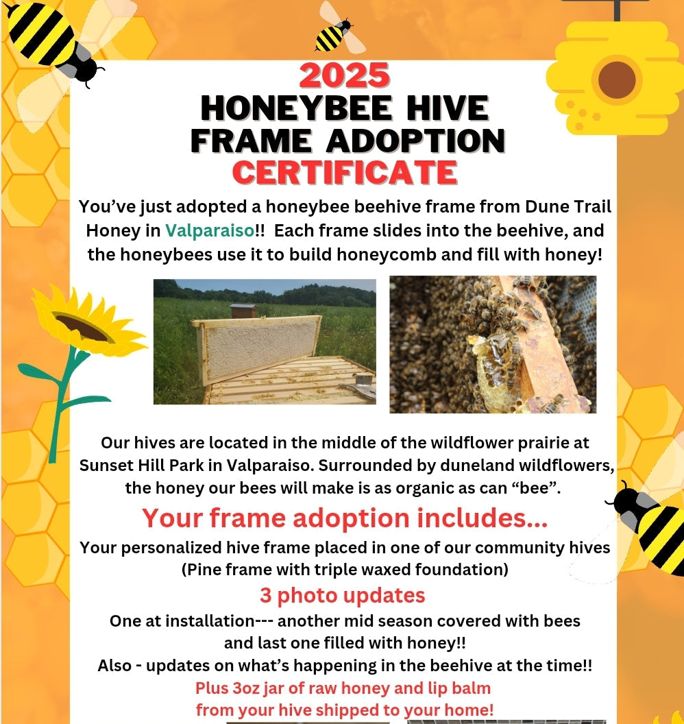 Adopt our honeybees!  The perfect gift and learning experience!